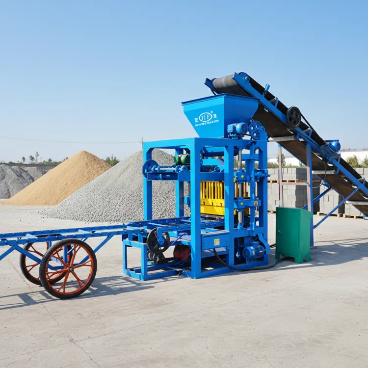 Manual QT4 Hongfa Concrete Sand Hollow Block Making Machine Hydraulic Pressure Brick Machinery High-Accuracy Engine