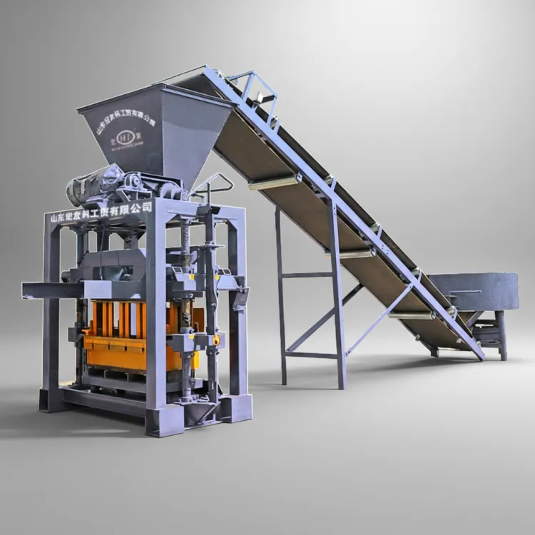 Hong Fa Concrete Hollow Block Making Machine High Safety Manual Operation Motor Gearbox 220V/380V