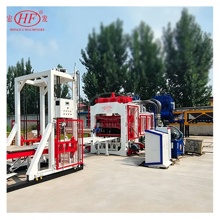 High Pressure QT8-15 Interlocking Concrete Block Machine Automatic Remote Monitoring Available Turnkey Block Plant