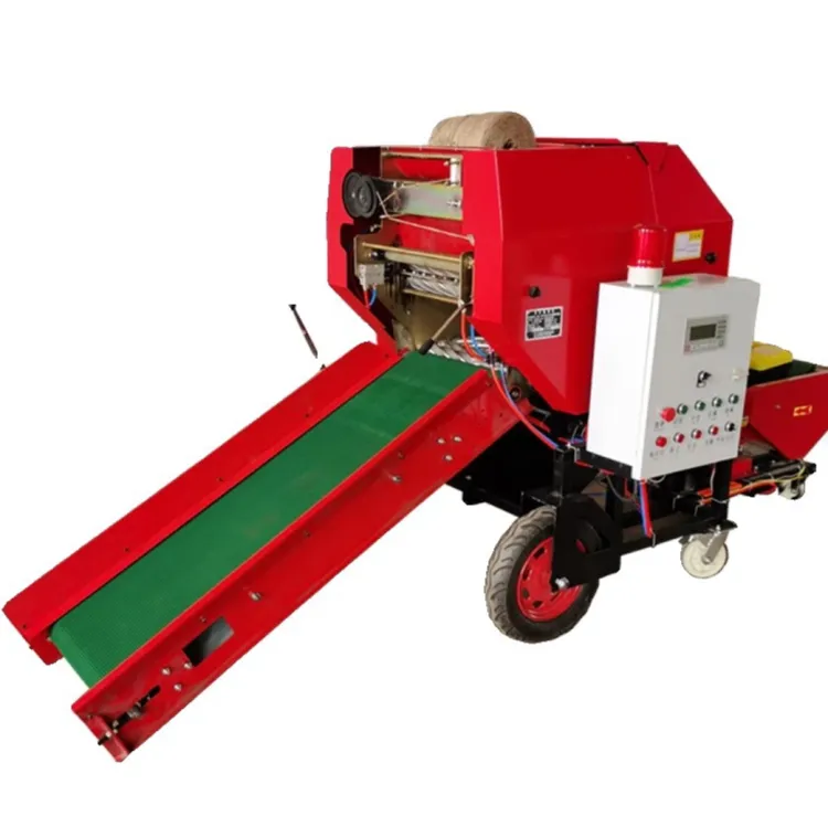 Automatic Round Silage Baler Machine Grass Chaff Wrapper Packing with Square Shape Featuring Motor Gearbox Core Components