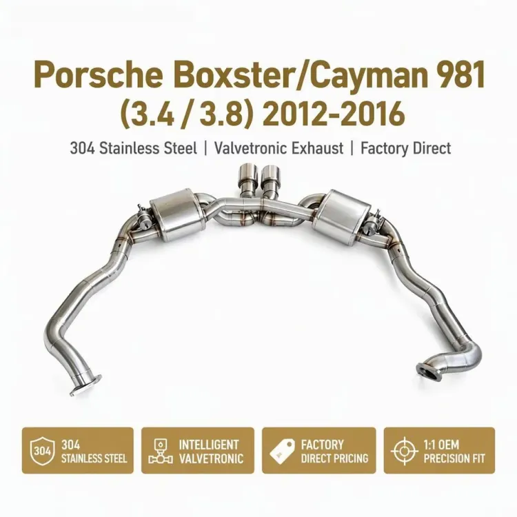 Valvetronic Catback Exhaust System for Porsche Boxster Cayman 981 3.4 3.8 2012-2016 Car Muffler 1:1 OEM Fitment