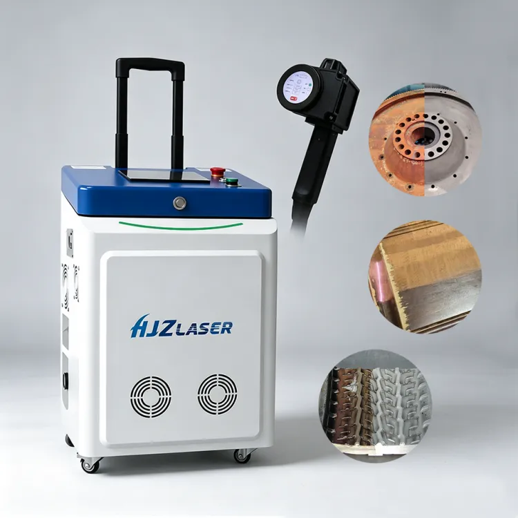 300W 15MJ Automatic Fiber Laser Cleaning Machine for Car Paint Removal Stone Wood Rush Pulse Cleaner