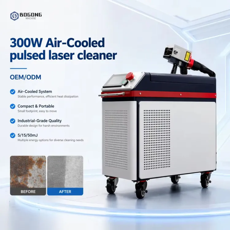 Bogong 300w Laser Cleaning Machine rust Paint Wood Cleaning Machine