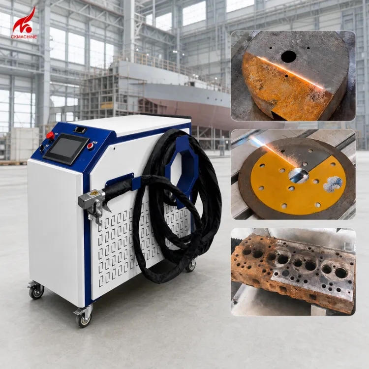 CKMACHINE 3000W Water Cooling Compact Handheld Pulse Machine Laser Sander for Wood Stone Portable Shipbuilding Maintenance