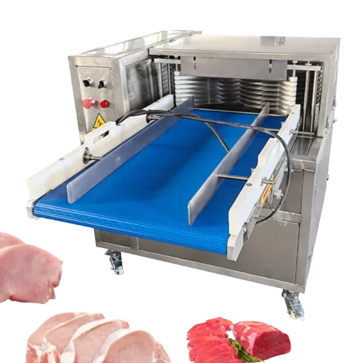 Commercial Automatic Parallel Fresh Meat Slicer Stainless Steel Blade Anti-Slip Removable Blade 1.2t/h Capacity Adjustable