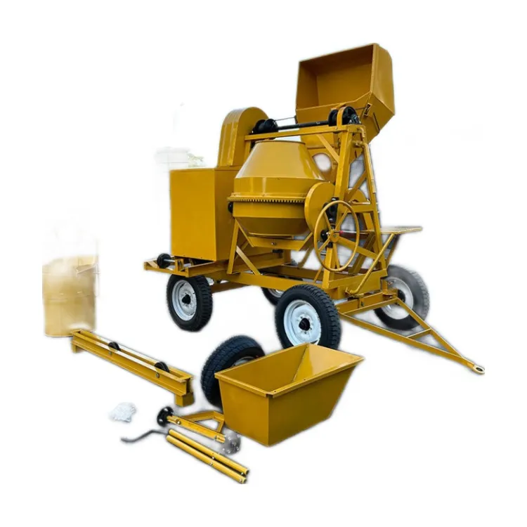 Portable Small Concrete Mixer with Hopper diesel 350L-700L Cement Mixing Suitable for Construction