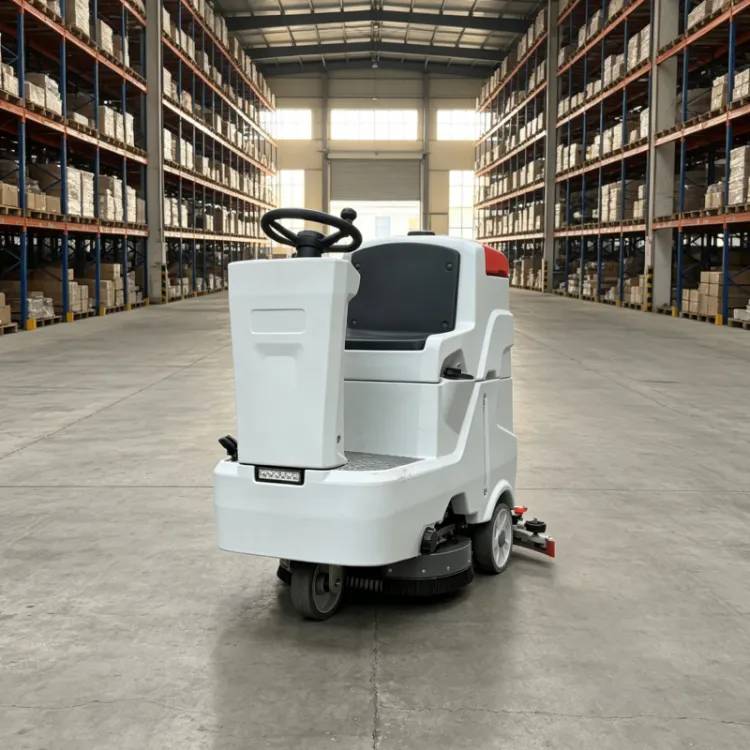 CE Certified Ride on Floor Sweeper Washer Machine Electric Industrial Burnishing Cleaner for Shopping Mall Parking Lot Warehouse