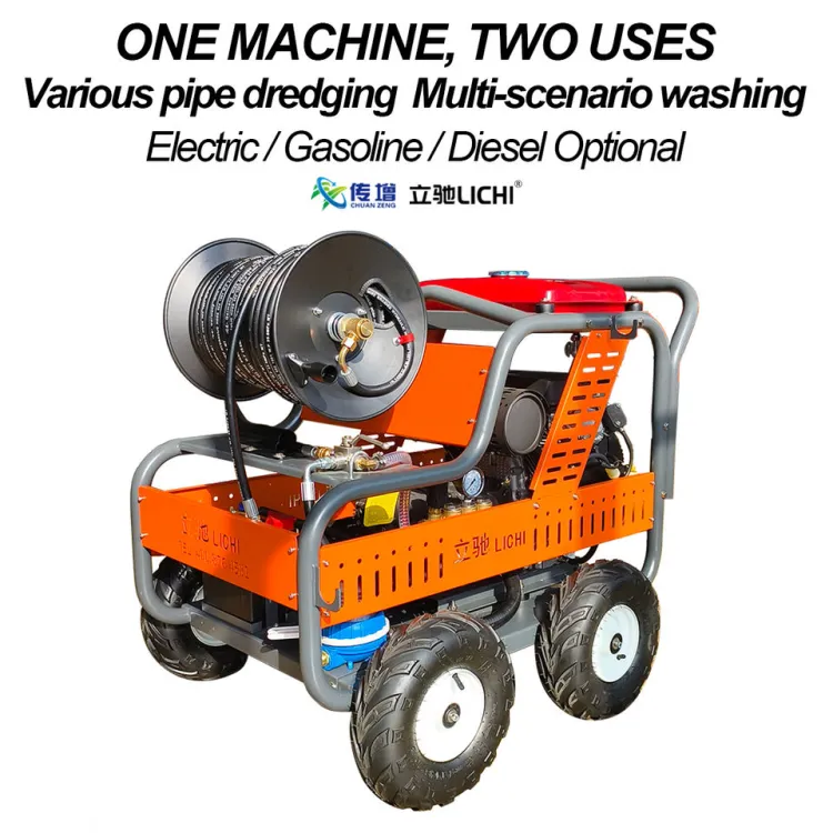 LC High Pressure Drain Cleaning Machine with Hose Reel | Electric/Gasoline/Diesel Jet for Sewer & Industrial Pipe Cleaning