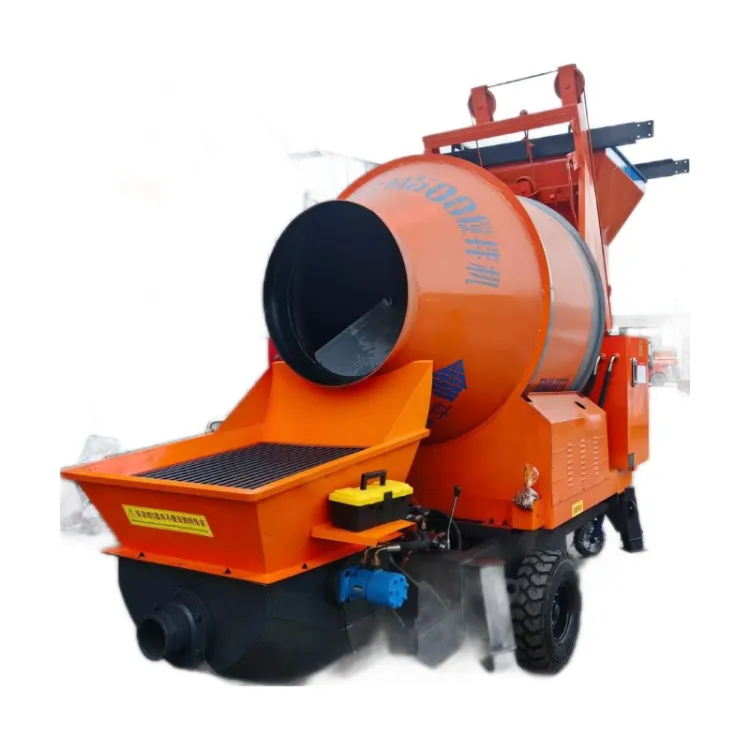 Self-Loading Concrete Mixer with Pump Small Mixer Truck with Concrete Pump Machine Diesel Integrated Concrete Mixer with Pump