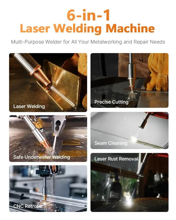 21Kg Handheld Industrial Grade Fiber Laser Welding Cutting Cleaner 3 in 1 Machine 2500W High Productivity