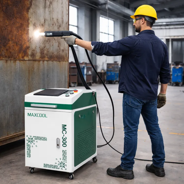 Pulse Fiber Laser Cleaning Machine for Industrial Applications Wood & Stone Rust Removal 100W/300W/500W Power Options