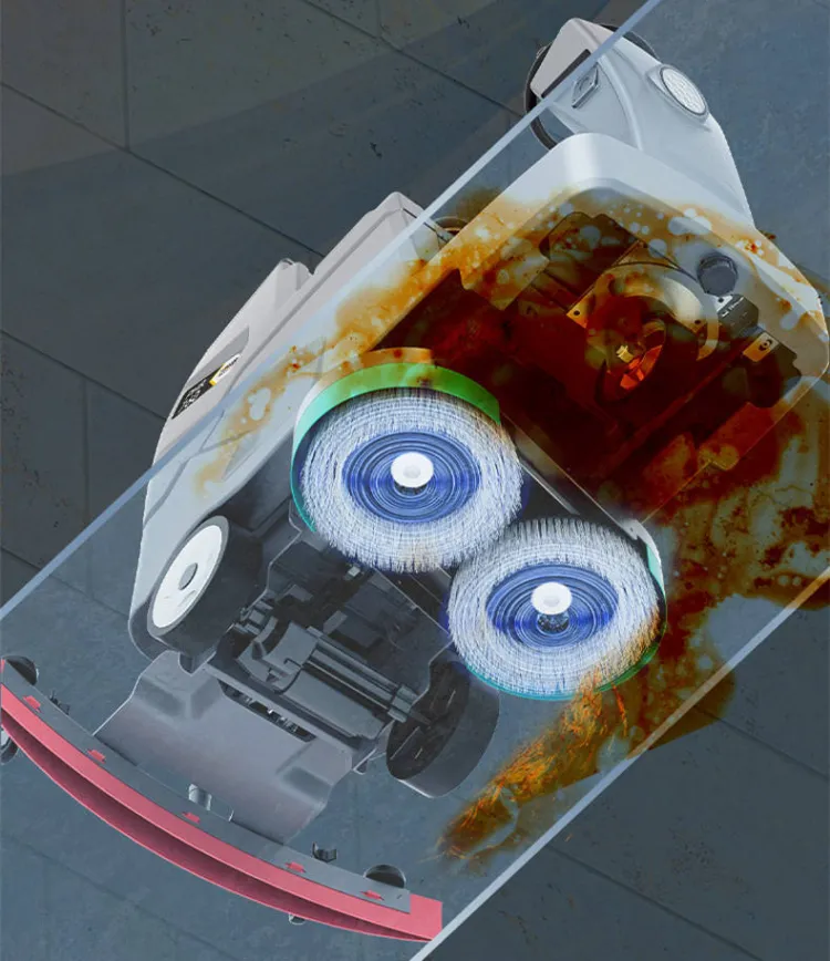 POHIR-760 Intelligent Industrial Drive Dual Brush Floor Scrubber Domestic Ride on Street School Floor Sweeping Machine