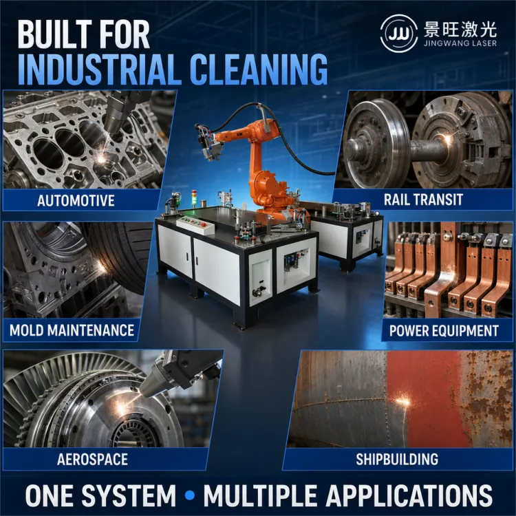 Industrial 100W 200W 300W 500W Six Axis Automated Robotic Arm Laser Cleaning Machine