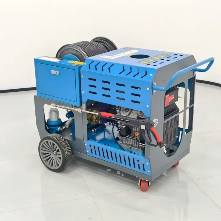 Pipe Dredging Machine Fully Automatic Pipeline Dredging Machine Dual-Cylinder Gasoline Petrol Sewer Jet Machine Pipe Cleaner