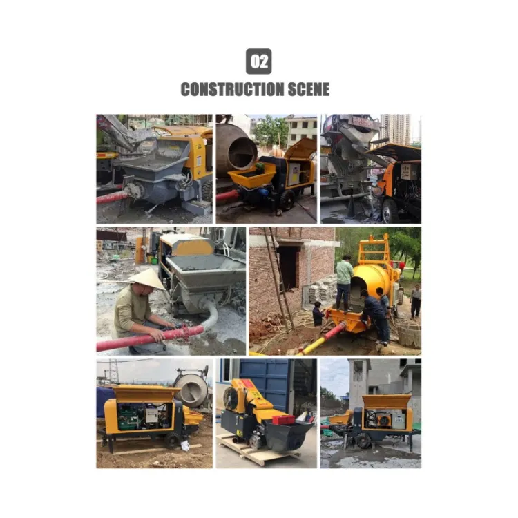 Small Concrete Pump Mixer Heavy Duty diesel Engineering & Construction Machinery