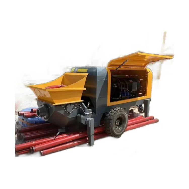 WANCHANG 10m/h Diesel Motor Trailer Concrete Pump High Efficiency Max 20mm Aggregate CE Certified 30m Vertical for Rural House