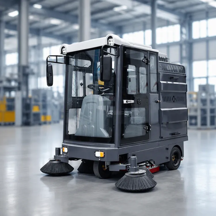2000mm Sweeping Path Electric Ride-On Floor Sweeper CE & Customizable Powerful Suction Industrial Parking Sweeper