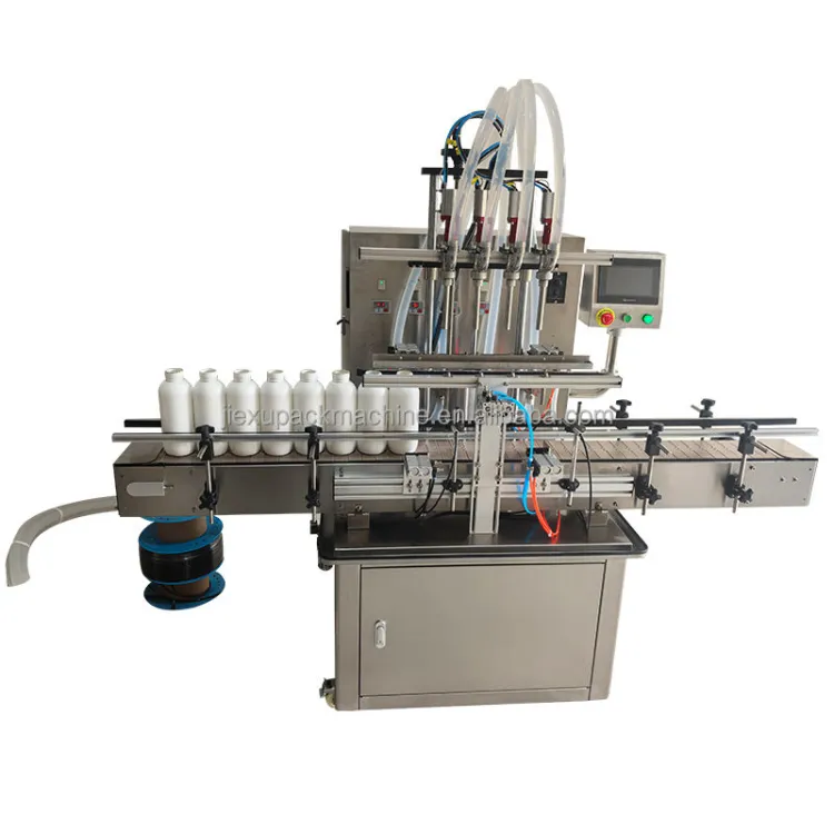 Automatic 4 Nozzles 6 Heads Magnetic Pump Juice Milk Liquid Filling Machine Packing Line