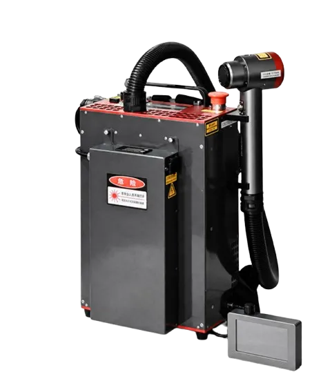 Portable Fiber Laser Cleaning Machine Backpack Design for Rust Paint Oil Removal air Cooling Back Pack 50W Battery Powered