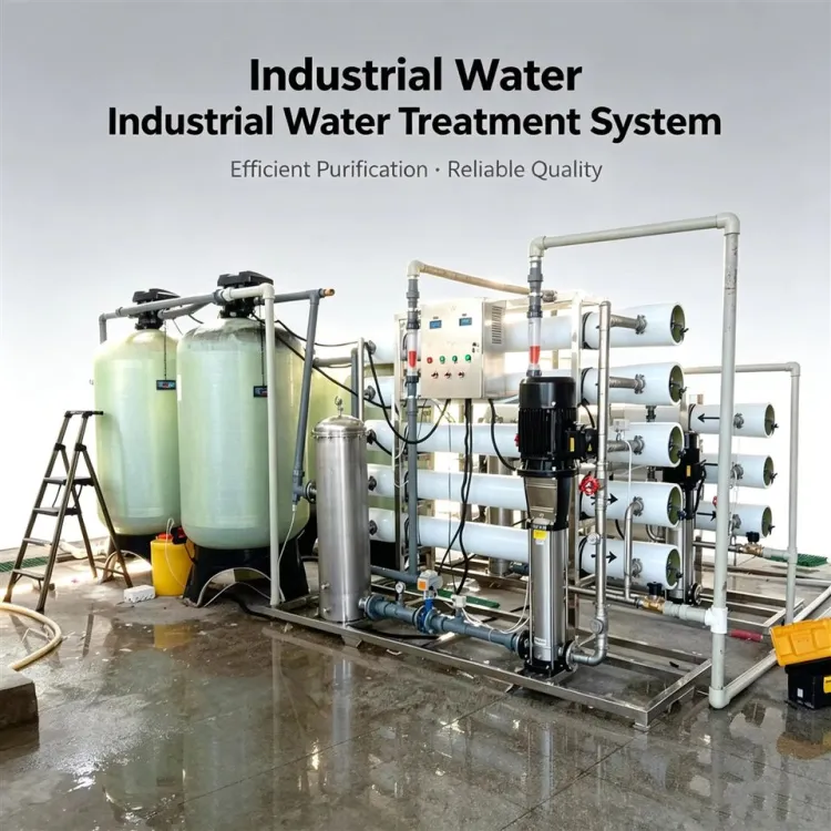NUO VISTA 6000LPH Two Stage SS304 Reverse Osmosis Complete Pure Water Production Line with Pump 70KW 380V