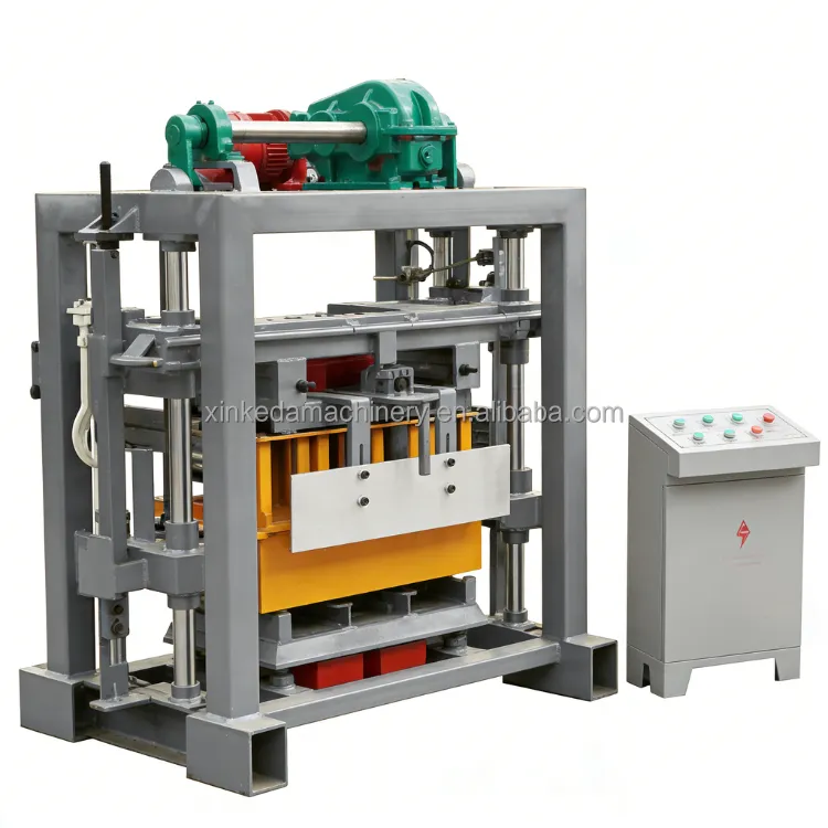QT4-40 Hollow Block Making Machine Brick Production Line with Mixer Conveyor Gearbox Pump and Sand Hydraulic Pressure Cinder