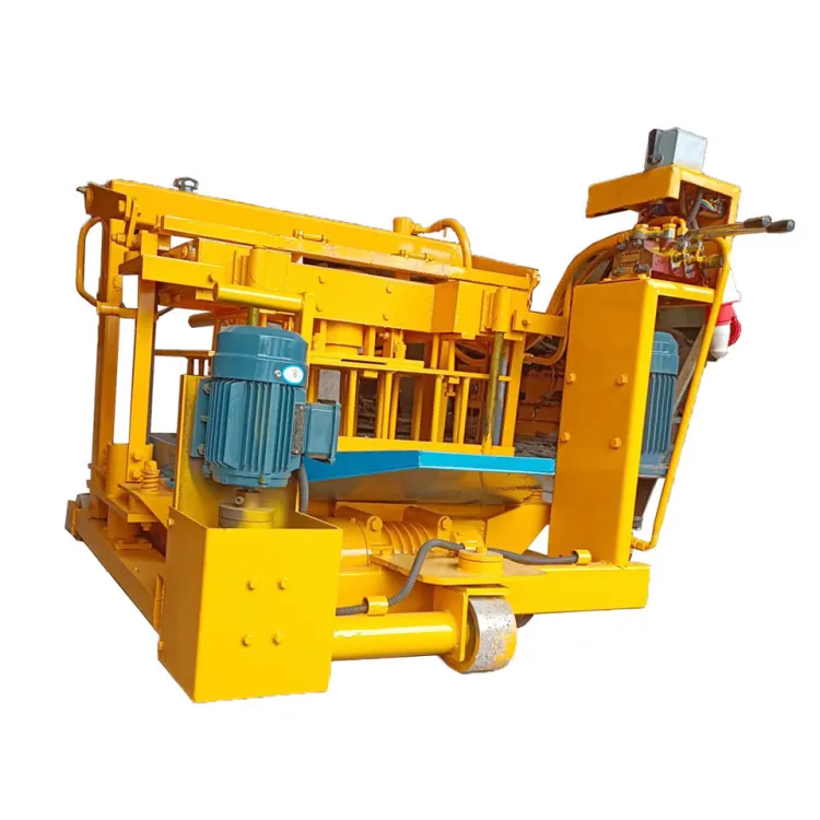Small Mini Mobile Egg Laying Concrete Hollow Block Making Machine List Moving Brick Making Machine for
