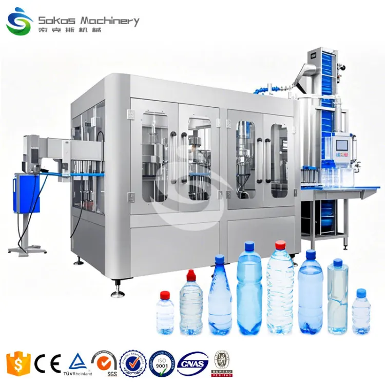 Rotary Bottle Filling Machine Automatic Water Bottling Line with Conveyor Belt System