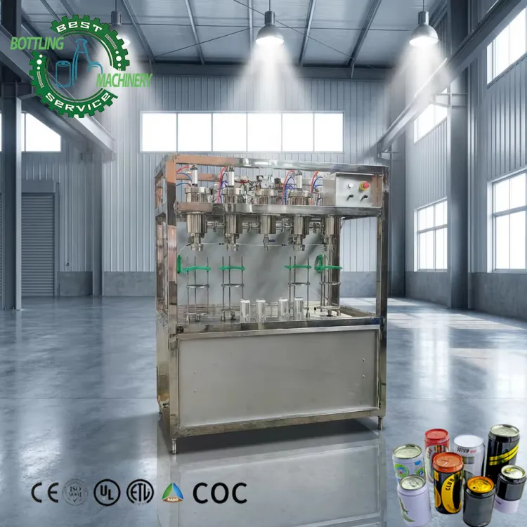 Small Scale 800CPH Semi-automatic Canning Production Line for Carbonated Beverage Soda Water with Coder