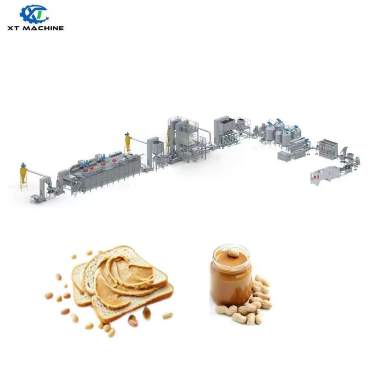 High Capacity Peanut Butter Production Line Stainless Steel Automatic Nut Paste Processing Plant for Food