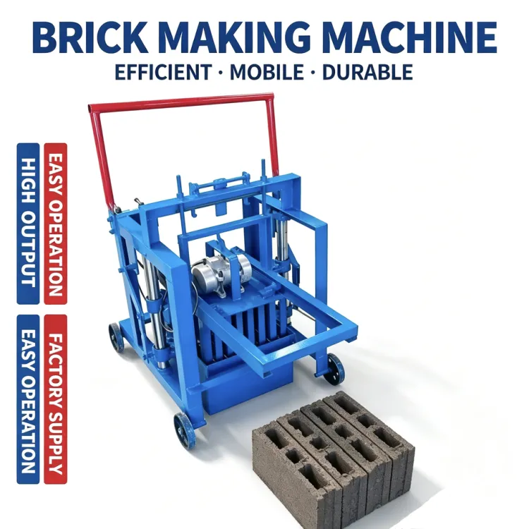 Automatic Brick Making Machine Portable Compact Equipment for Small Home Construction Projects with Easy Operation