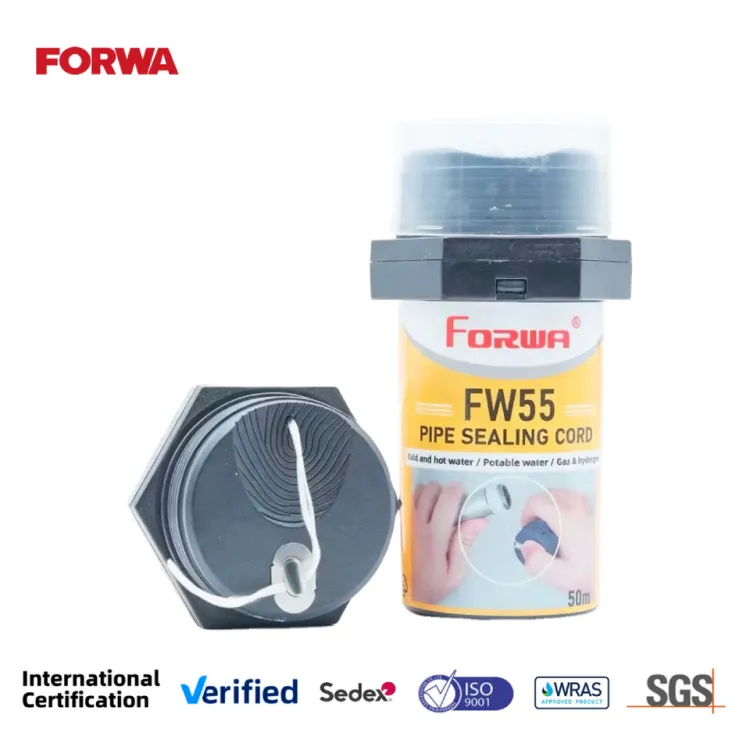 FW55 Permanent Thread Sealing Cord 50m Reusable Pipe Thread Sealant Line For Water Gas Pipeline Leak Repair