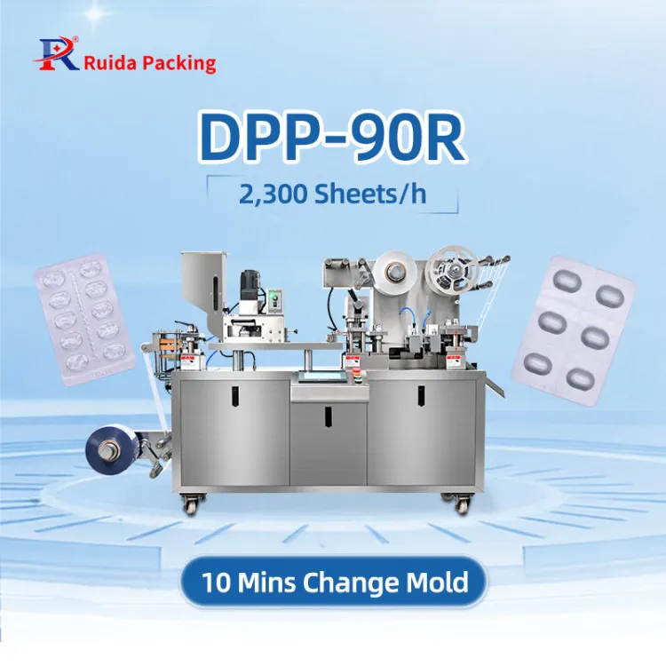 DPP-90R Electric Automatic Mini Flat Plate Blister Packing Machine for Alu PVC Tablet Capsule Packaging Condition