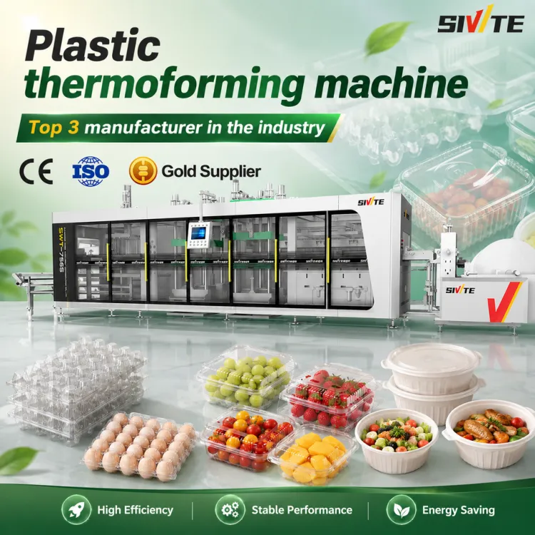 Full Automatic PS/PET/PP Food Container Making Machine Vacuum Forming Equipment High Productivity Disposable Takeaway Box Tray