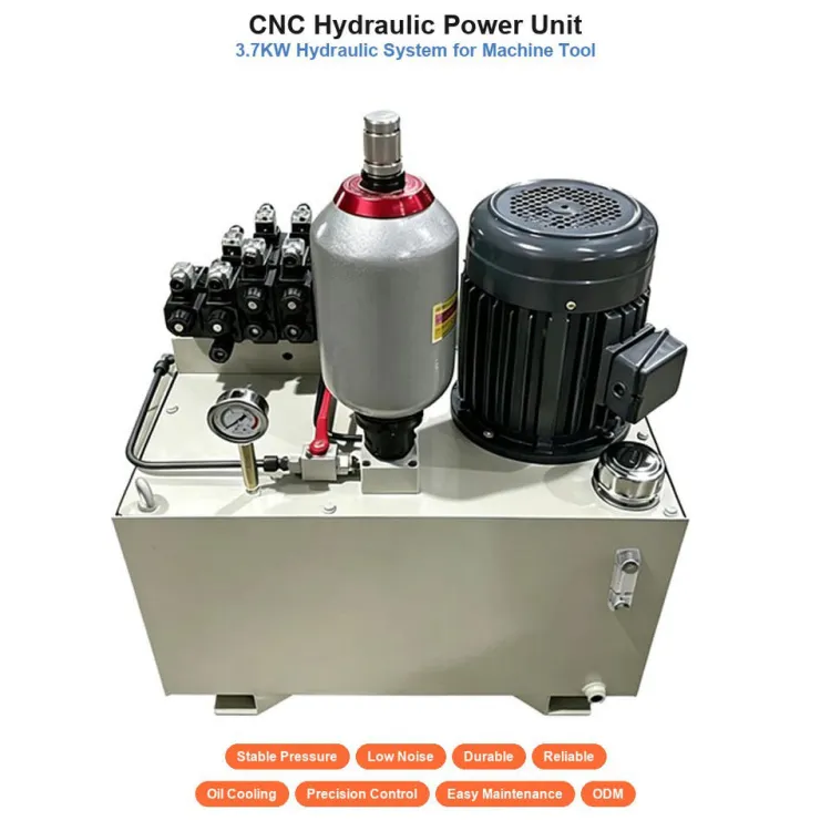 CNC Machine Tool Lathe Machining Center Hydraulic Power Station Unit Pack System With Air Cooler Accumulator Solenoid Valve