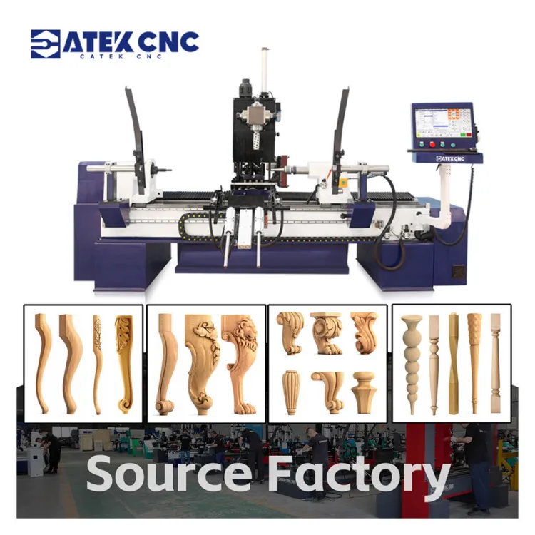 Multifunction 5 Axis CNC Wood Lathe Drilling Grooving and Carving Wood Machine for Processing Irregular-shaped Wood Parts