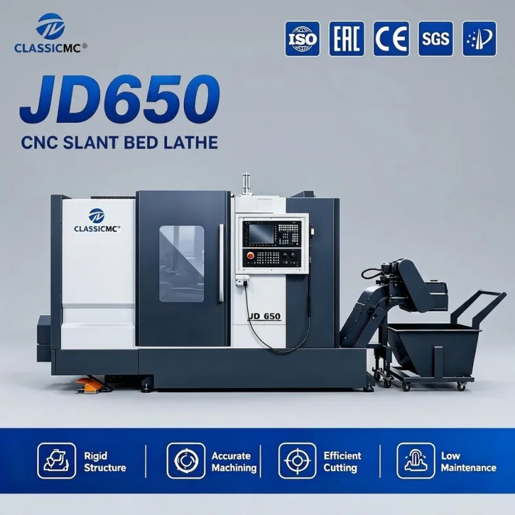 JD650 Twin Spindle CNC Slant Lathe for Hydraulic Small Connector Fittings One-setup Complete Machining