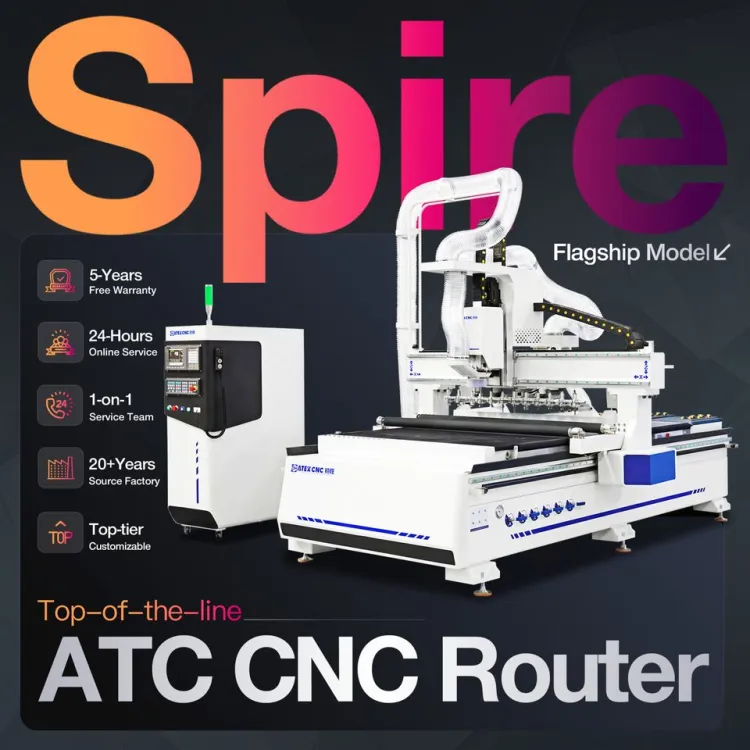 High Configuration 4x8ft ATC CNC Wood Router 1325 CNC Router Machine Equipped with Linear Automatic Tool Changer for Furniture
