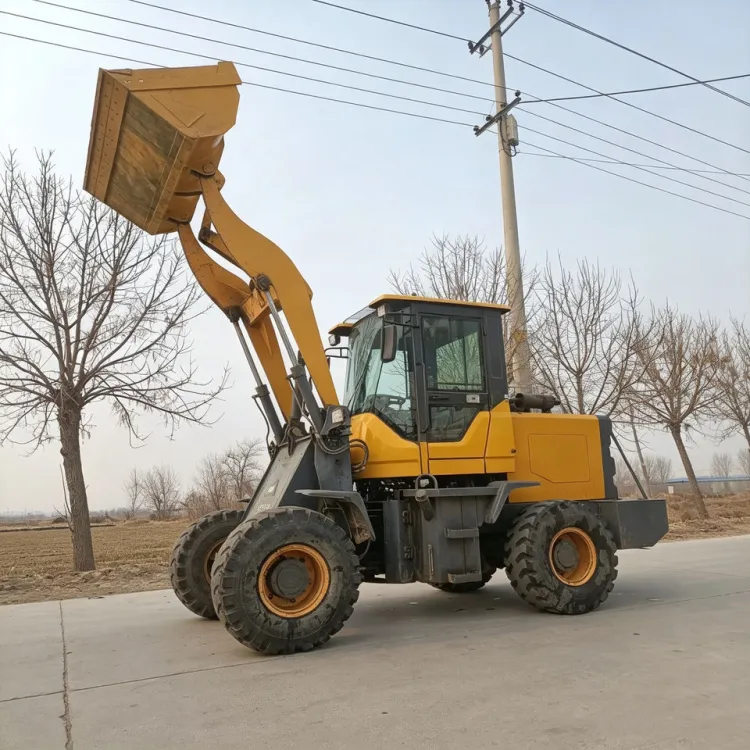 Small Wheel Loader 1000kg 1 Ton Farm Agricultural Garden Mini Loader with Hay Fork Auger for Cattle Livestock Feeding Barn