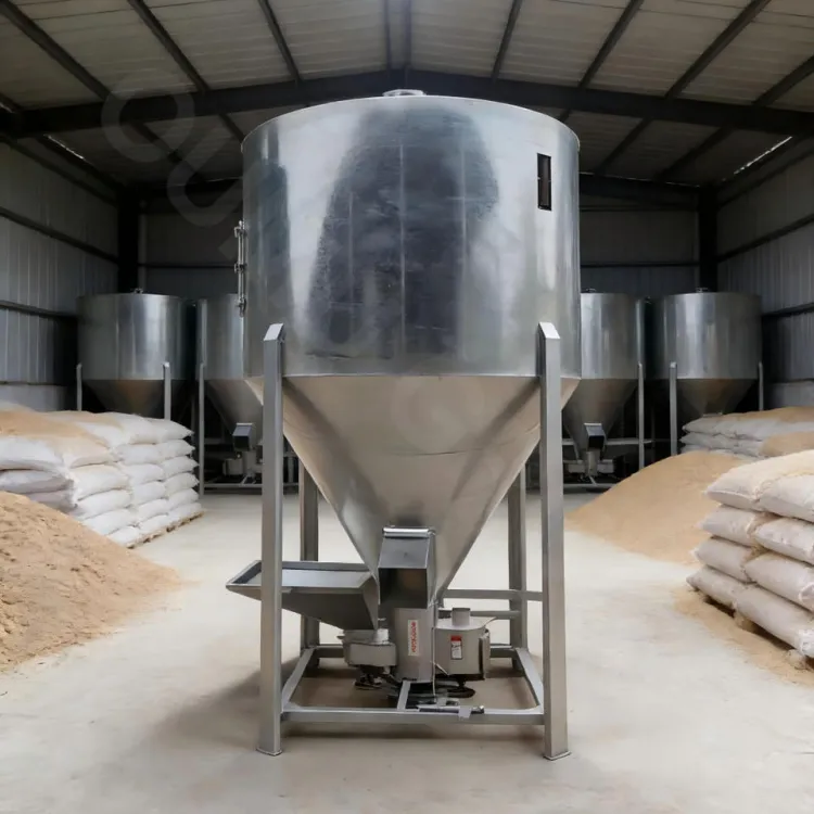 Grain Feed Crusher Mixer Feed Mill Grinding Mixer 5 Tonne Vertical Animal Feeding Mixer for Chicken Pig Food