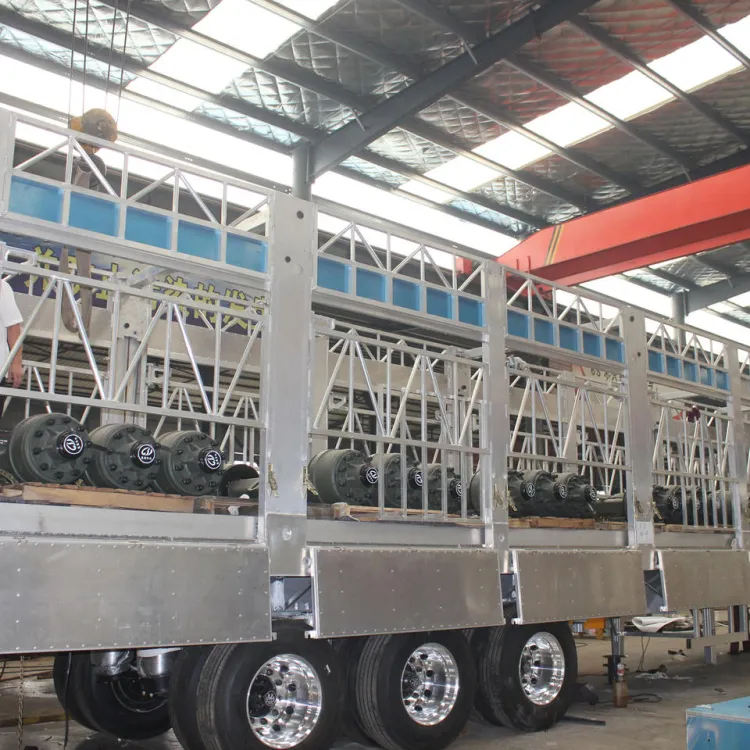 Ranch Livestock Trailer 50 Ton Cattle Stock Hauler 3 Axle Animal Hauling Semi Multi Level Steel Body 28 Ton Landing Gear