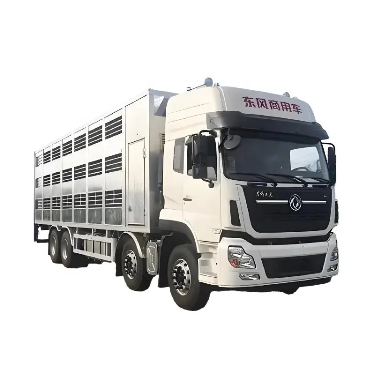 Dongfeng 8x4 Livestock and Poultry Transport Truck Cattle Hog Sheep Hauler Truck with Air Filter System