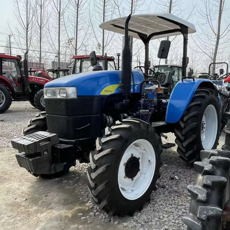 Second Used Holland 70hp Snh704 4wd Agriculture Tractor Available With Accessories