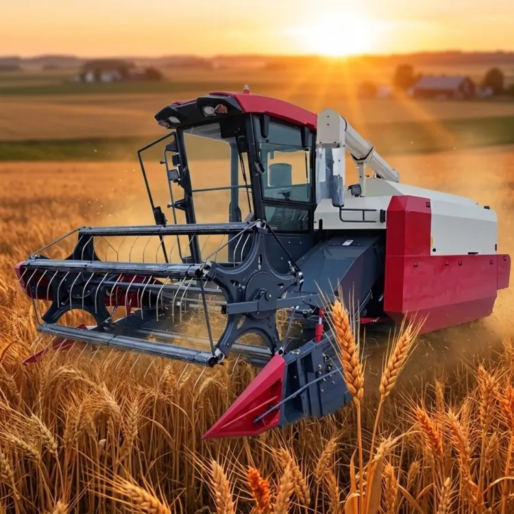 Wishope High Productivity Grain Harvester 5670*2560*2950mm Rubber Crawler Rice Full-Feed Harvesters with Cab