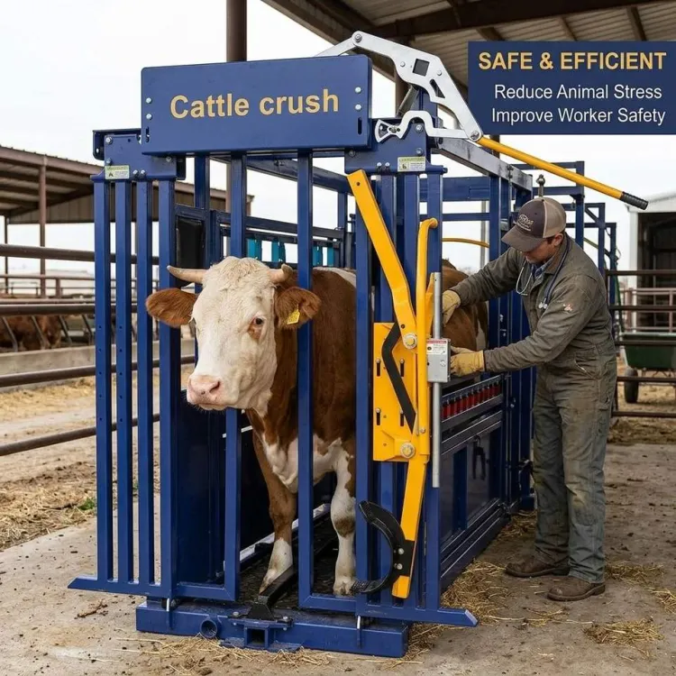 Automatic Manual Cow Crush Cattle Squeeze Chute Livestock with Scales Steel and Metal Farm Equipment for Cattle