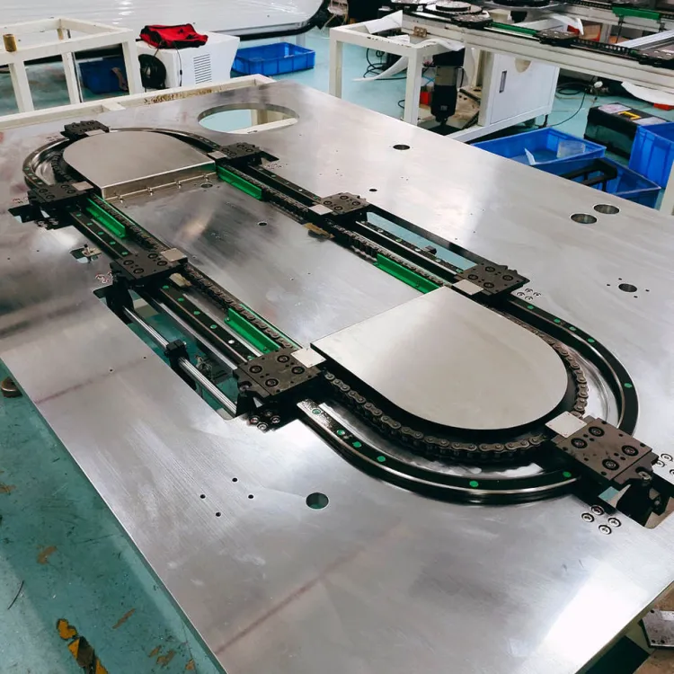 Elliptical Chain Link Curve Conveyor Equipment Customized Automated Production Assembly Line With Arc Guide Rail Conveyor Line