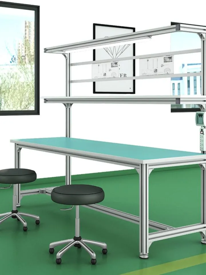 Aluminum Alloy Profile Anti-Static Workbench Workshop Assembly Line Inspection Workstation Multi-Functional Custom Table Model