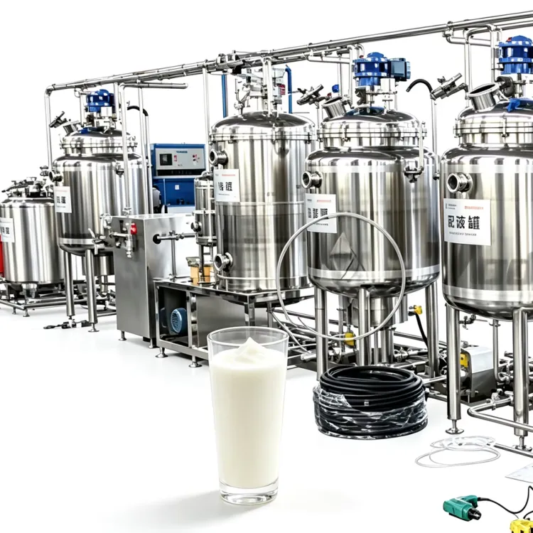Industrial Yogurt Processing Line Continuous Production 304SS CE Certified Equipped With CIP Cleaning and Homogenizer