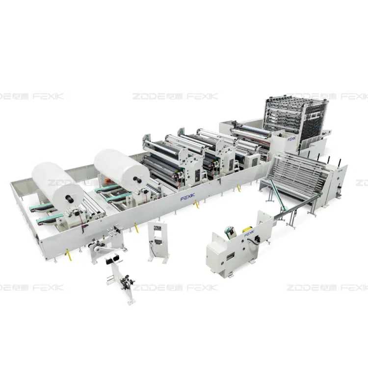 Non-stop Toilet Tissue Making Production Line Paper Rewinding Machine Automatic Tissue Converting Line