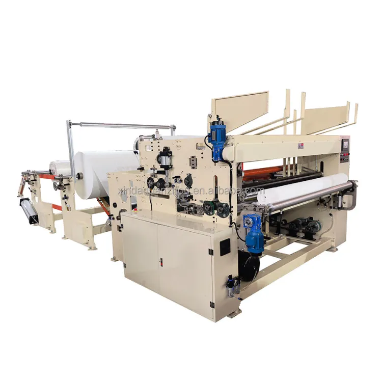 Xinda Machinery Toilet Paper Tissue Roll Rewinding Machine PLC Motor Bearing Engine High Speed 200-240m/min