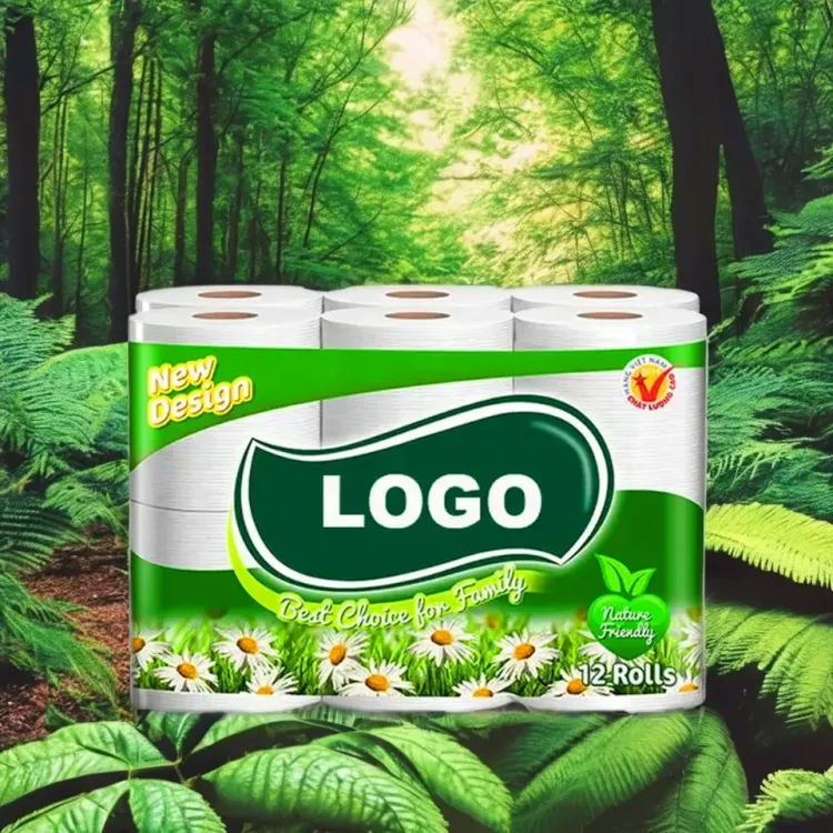 Disposable Ultra Plush Recycled Pulp Jumbo Roll Toilet Tissue Paper Line 18 Mega Aiyuan TP230217 Custom Logo Packing